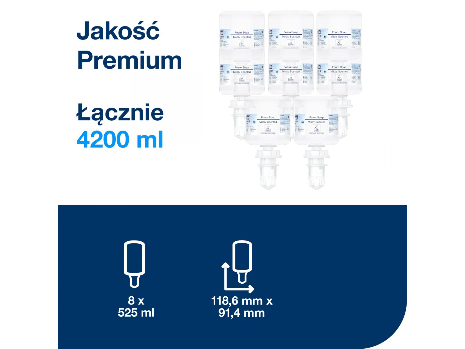 Karton Pianka S5 TORK 525502 MILDLY 8x 525 ml